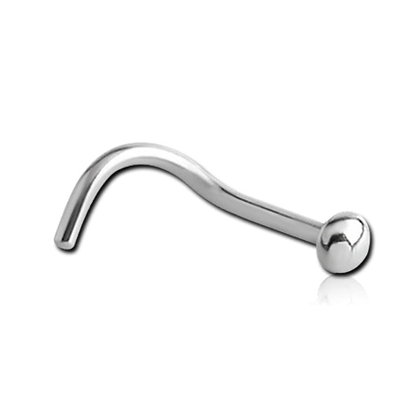 Half Circle Silver Stainless Steel Curved Screw Nose Stud
