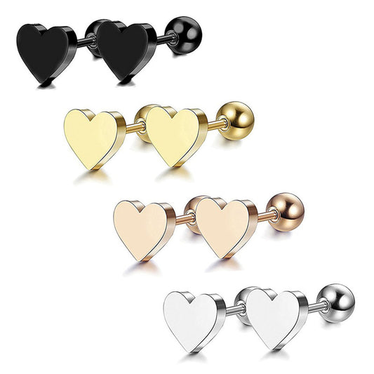Heart Stainless Steel Stud Earrings 6mm