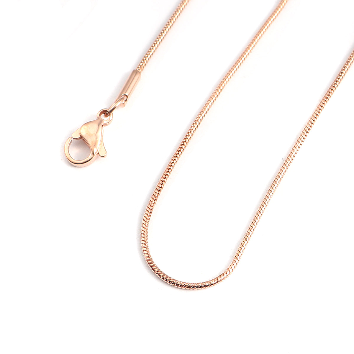 Snake Chain Rose Gold Stainless Steel Necklace