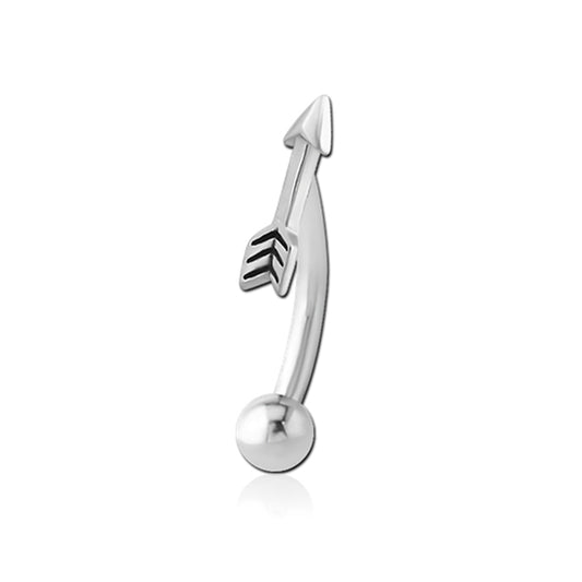 Arrow Silver Stainless Steel Micro Curved Barbell