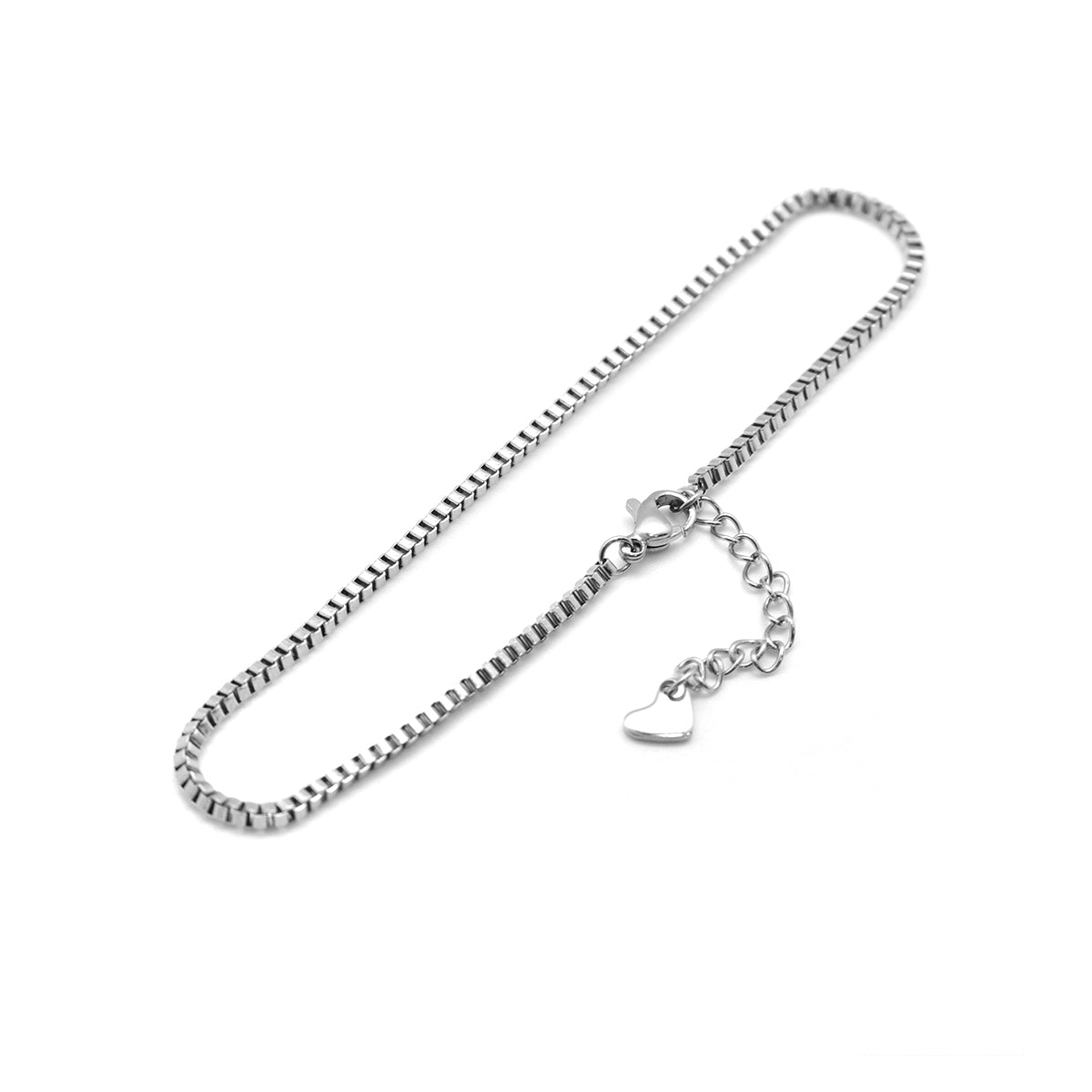 Box Chain Silver Stainless Steel Anklet