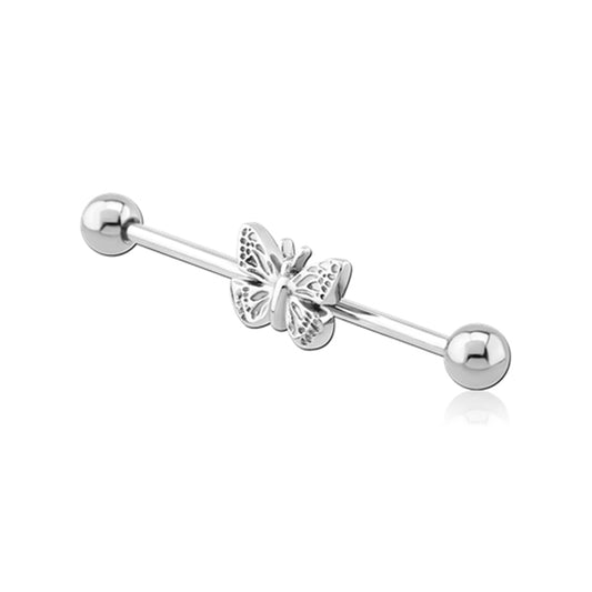 Butterfly Silver Stainless Steel Industrial Scaffold Barbell