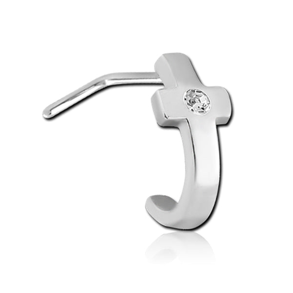 Cross Clear CZ Silver Stainless Steel Nose Crawler
