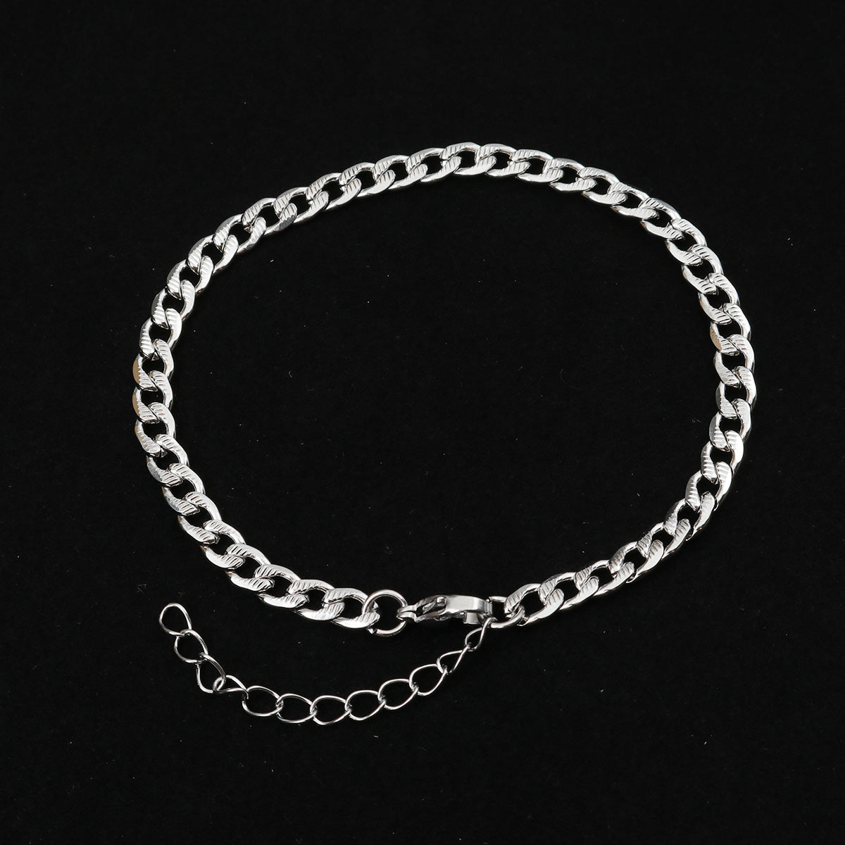 Curb Chain Silver Stainless Steel Anklet