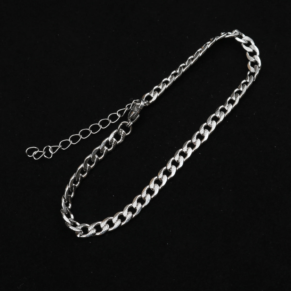 Curb Chain Silver Stainless Steel Anklet
