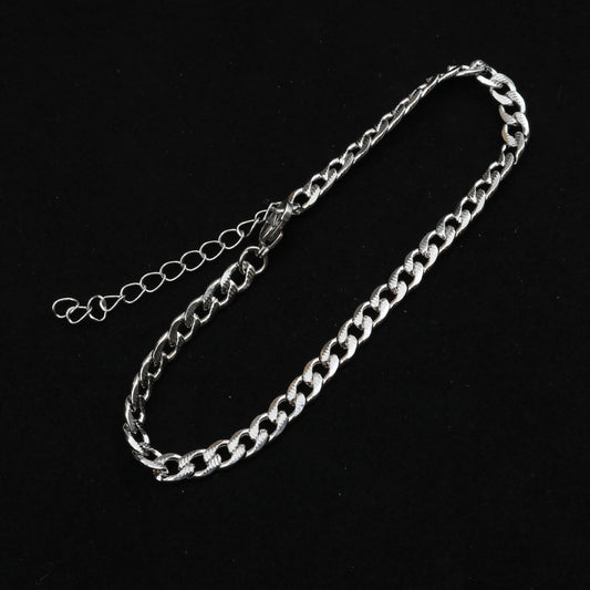 Curb Chain Silver Stainless Steel Anklet