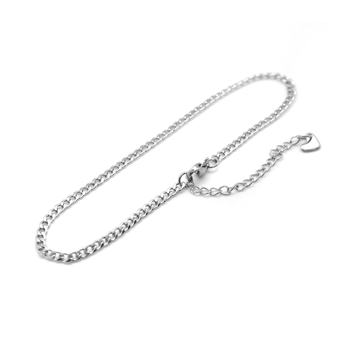 Curb Chain Silver Stainless Steel Anklet