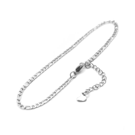 Figaro Chain Silver Stainless Steel Anklet