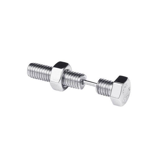 Nut Bolt Silver Stainless Steel Single Stud Earring