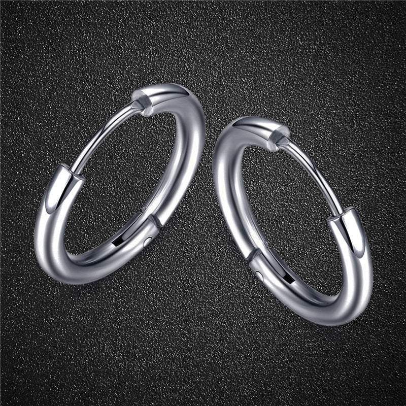 Round Stainless Steel Huggie Hoop Earrings 10|20mm