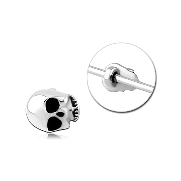 Skull Silver Stainless Steel Industrial Scaffold Barbell