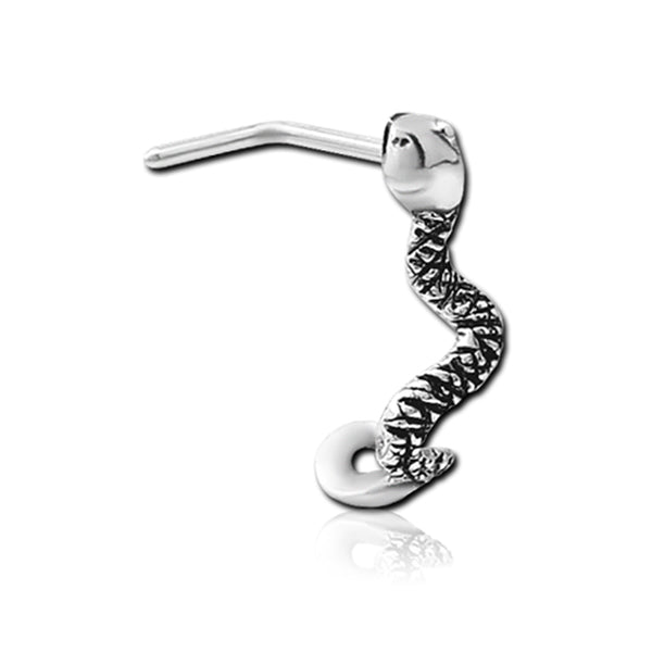 Snake Silver Stainless Steel Nose Crawler