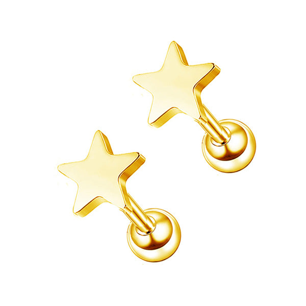 Star Small Golden Stainless Steel Ear Studs