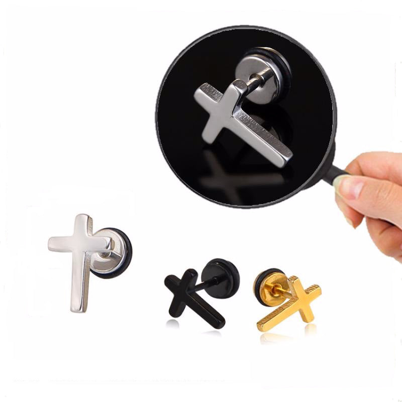 Cross Stainless Steel Stud Earrings