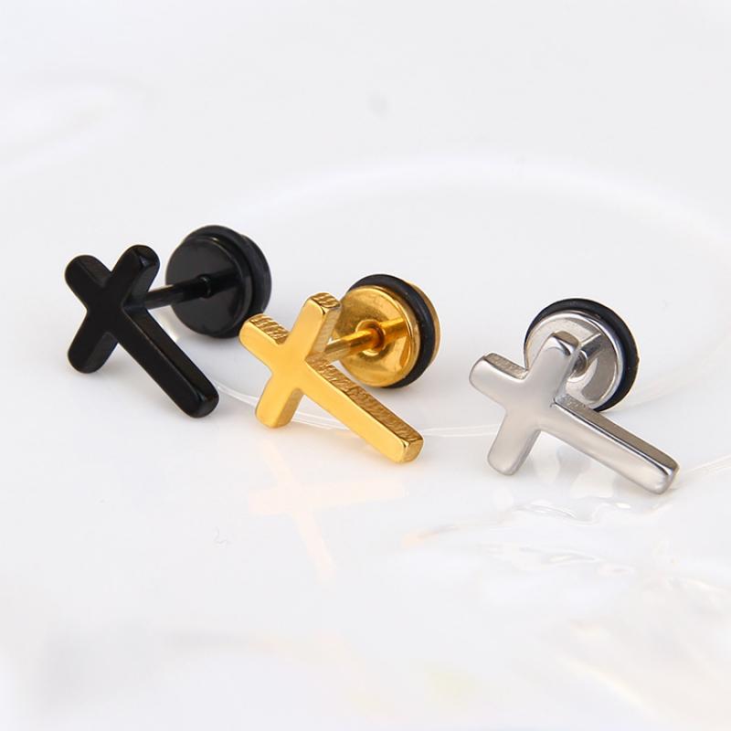 Cross Stainless Steel Stud Earrings