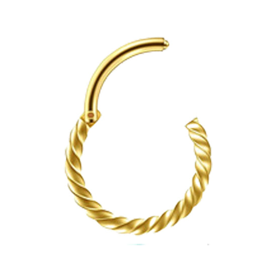 Twisted Rope Golden Stainless Steel Hinged Clicker 6|8|10|12mm