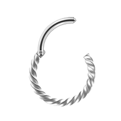 Twisted Rope Silver Stainless Steel Hinged Clicker 6|8|10|12mm