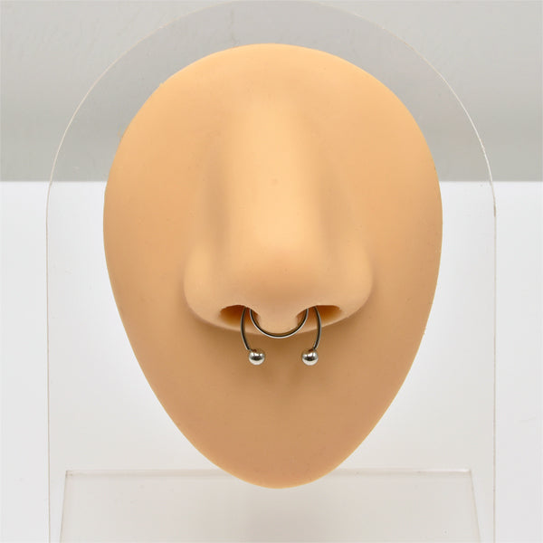 Hoop nose ring online with 2 balls