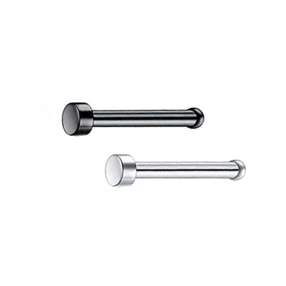 2 Flat Circle Stainless Steel Straight Nose Bone Studs 0.8mm/20g