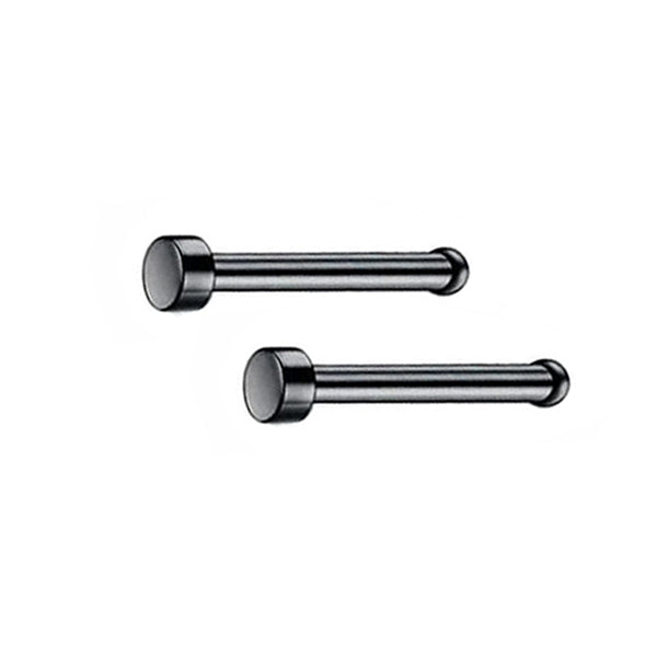 2 Flat Circle Stainless Steel Straight Nose Bone Studs 0.8mm/20g