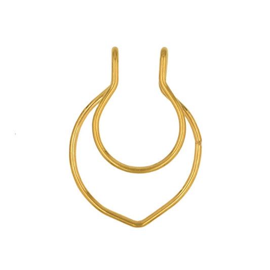 2 Pointed Golden Stainless Steel Fake Septum Nose Rings