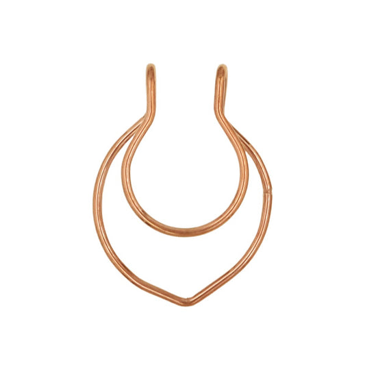 2 Pointed Rose Gold Stainless Steel Fake Septum Nose Rings