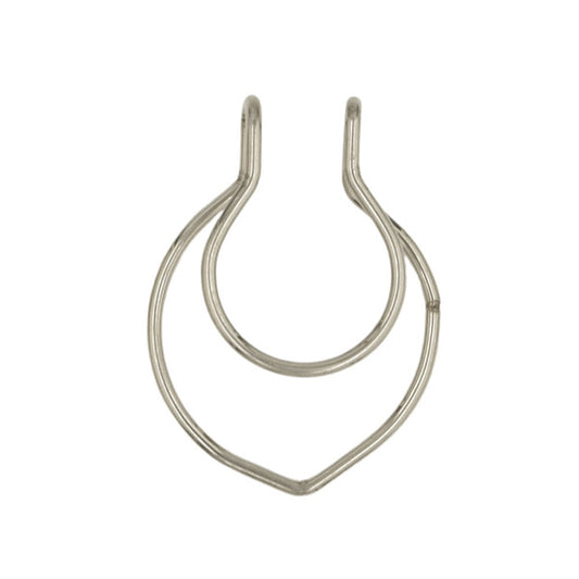 2 Pointed Silver Stainless Steel Fake Septum Nose Rings