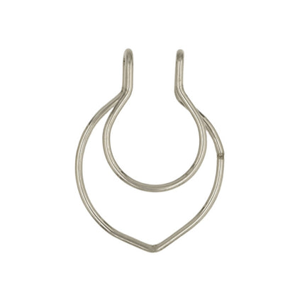 2 Pointed Silver Stainless Steel Fake Septum Nose Rings
