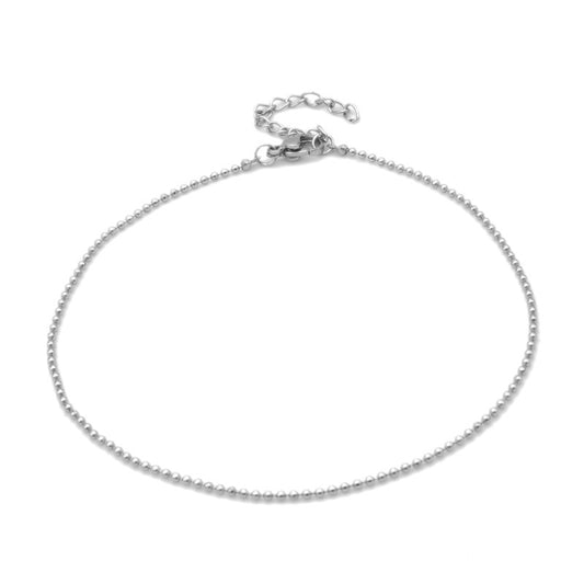 Ball Chain Silver Stainless Steel Anklet
