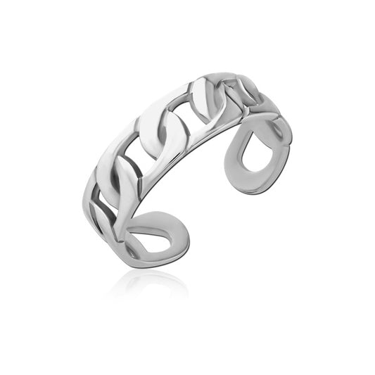 Chain Links Silver Stainless Steel Toe Ring