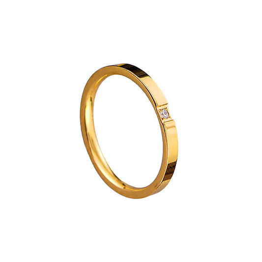 Clear CZ Golden Titanium Steel Fitted Toe Ring 