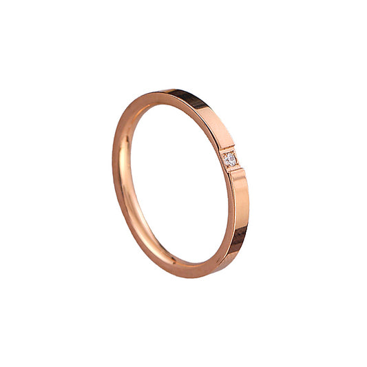 Clear CZ Rose Gold Titanium Steel Fitted Toe Ring US4|5|6