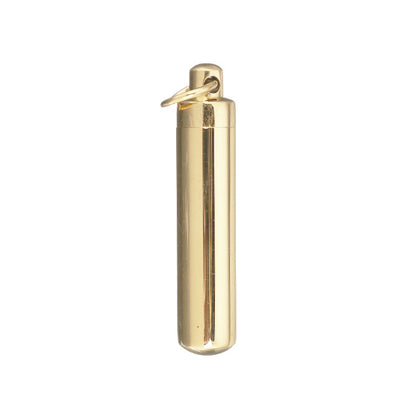 Cylinder Golden Stainless Steel Cremation Ashes Necklace