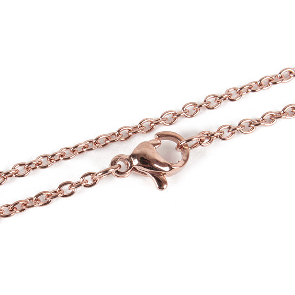 Cylinder Rose Gold Stainless Steel Cremation Ashes Necklace