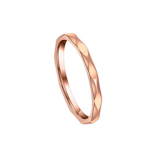 Faceted Rose Gold Titanium Steel Fitted Toe Ring US4|5|6