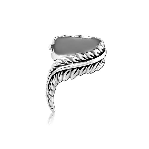 Feather Silver Stainless Steel Ear Cuff