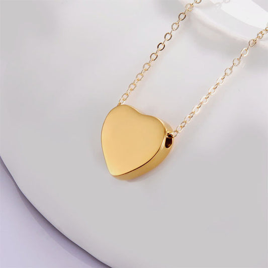 Heart Golden Stainless Steel Cremation Ashes Necklace
