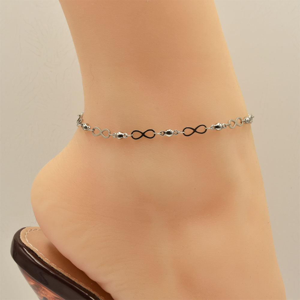 Infinity Silver Stainless Steel Anklet