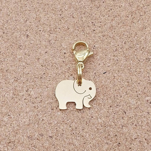 Elephant Golden Stainless Steel Clip-on Charm