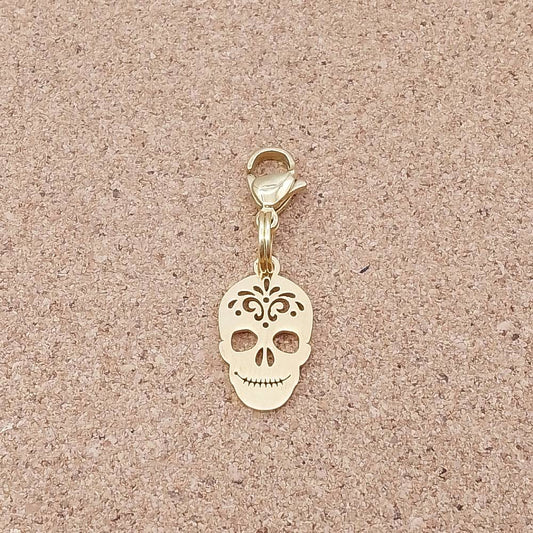 Skull Golden Stainless Steel Clip-on Charm