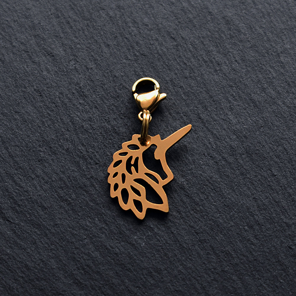 Unicorn Golden Stainless Steel Clip-on Charm