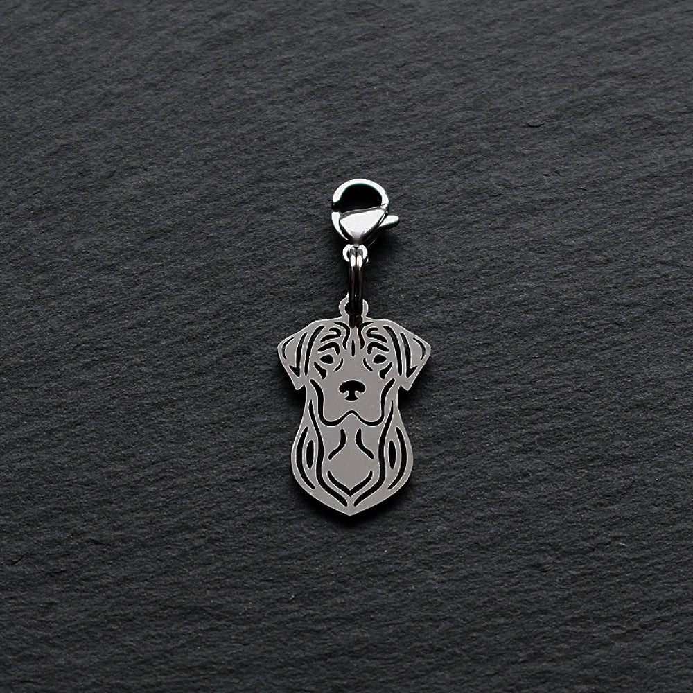 Rottweiler Dog Silver Stainless Steel Clip-on Charm