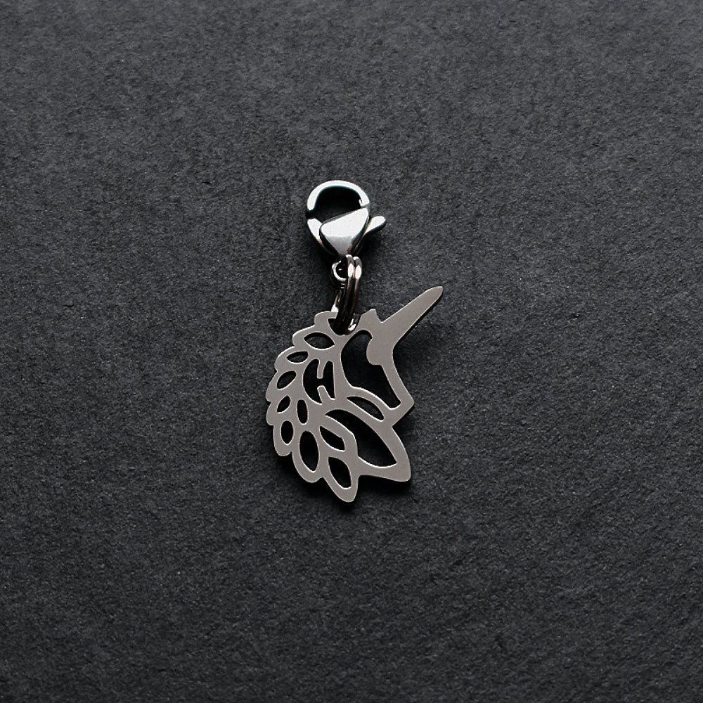 Unicorn Silver Stainless Steel Clip-on Charm