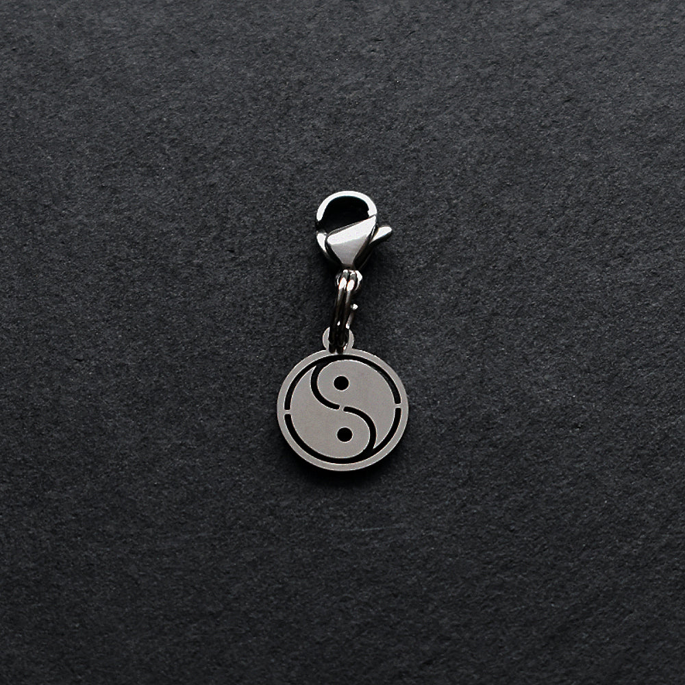 Yin Yang Silver Stainless Steel Clip-on Charm