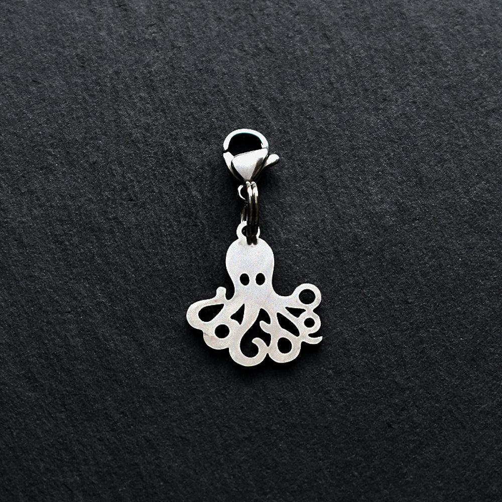 Octopus Silver Stainless Steel Clip-on Charm