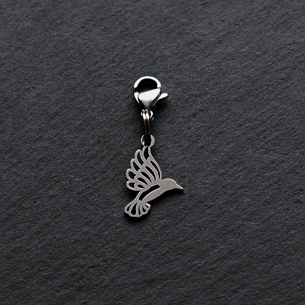 Hummingbird Silver Stainless Steel Clip-on Charm