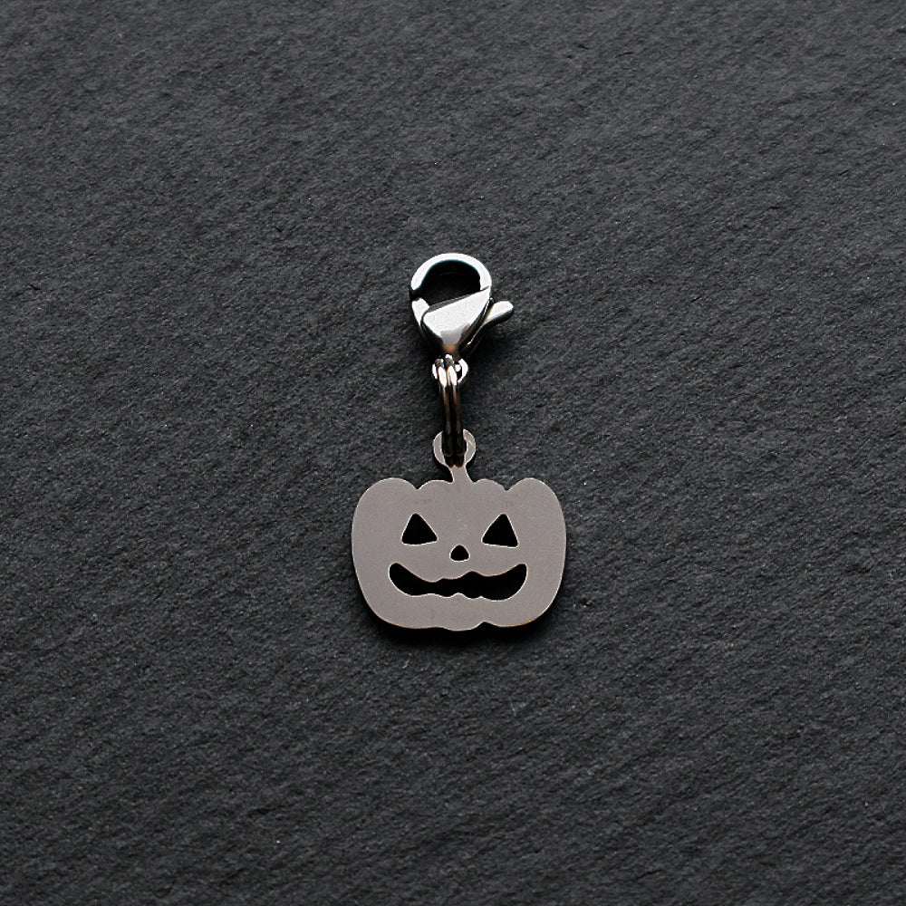 Pumpkin Silver Stainless Steel Clip-on Charm