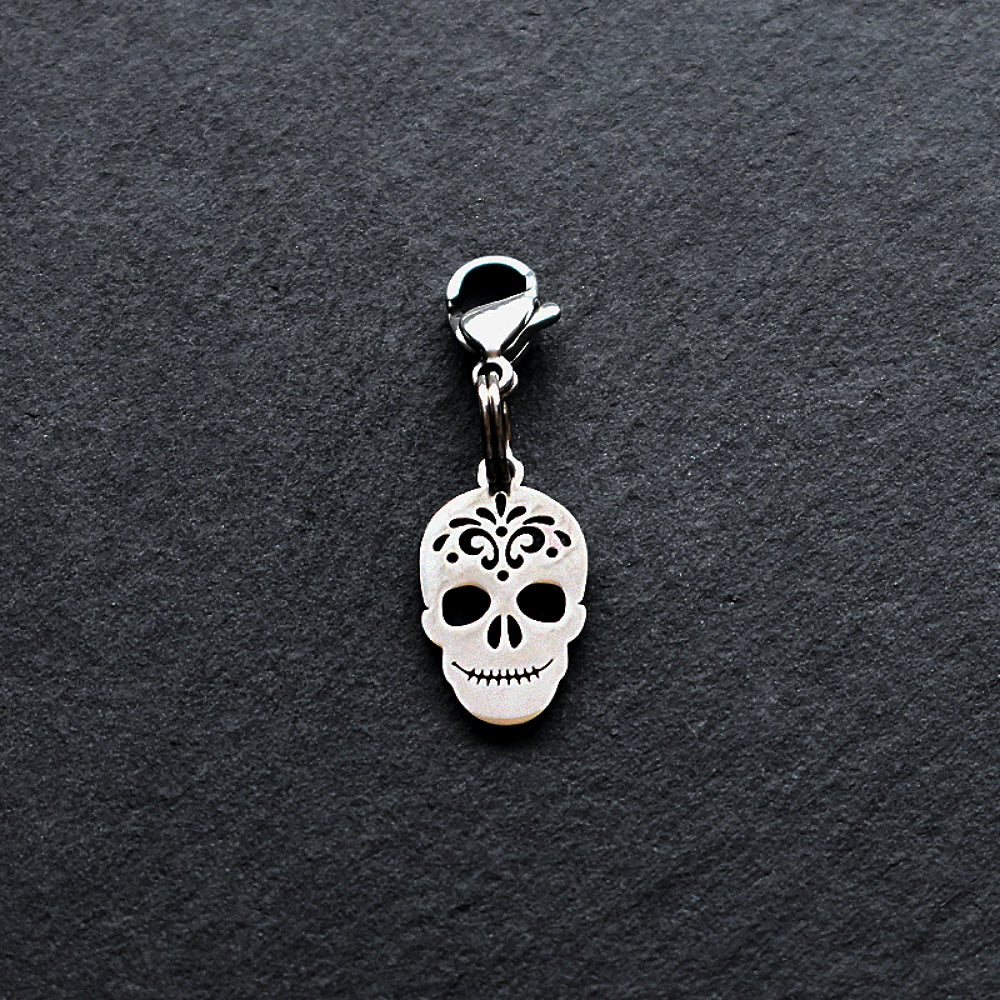 Skull Silver Stainless Steel Clip-on Charm