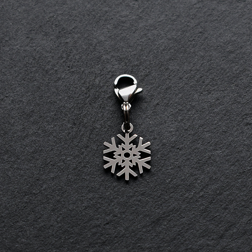 Snowflake Silver Stainless Steel Clip-on Charm