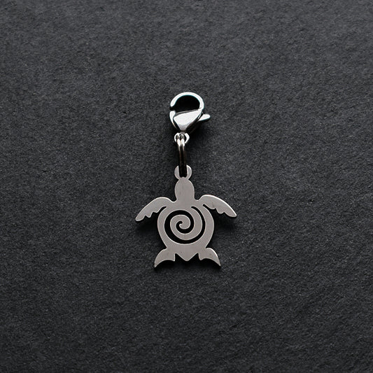 Turtle Silver Stainless Steel Clip-on Charm